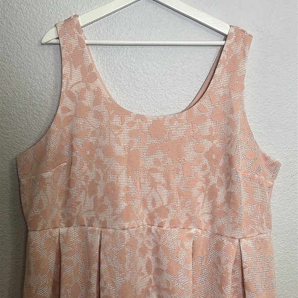 Torrid Light Pink Textured Sleeveless Dress Plus Size 24 | Fit & Flare Zip Back - Picture 4 of 14